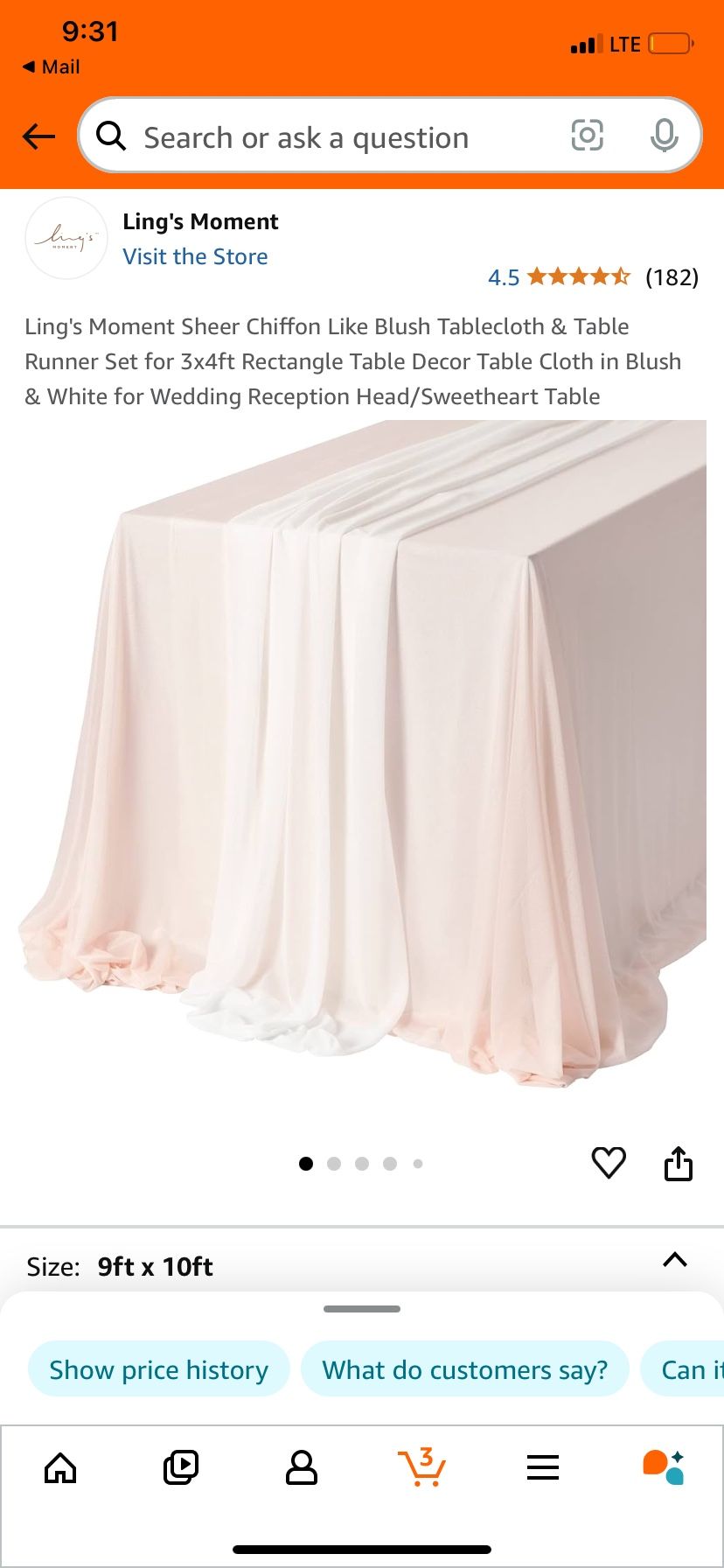 Ling Moments Sheer Blush Table Cloth