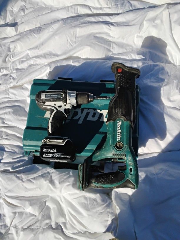 Makita Drill And Sawzaw With Battery