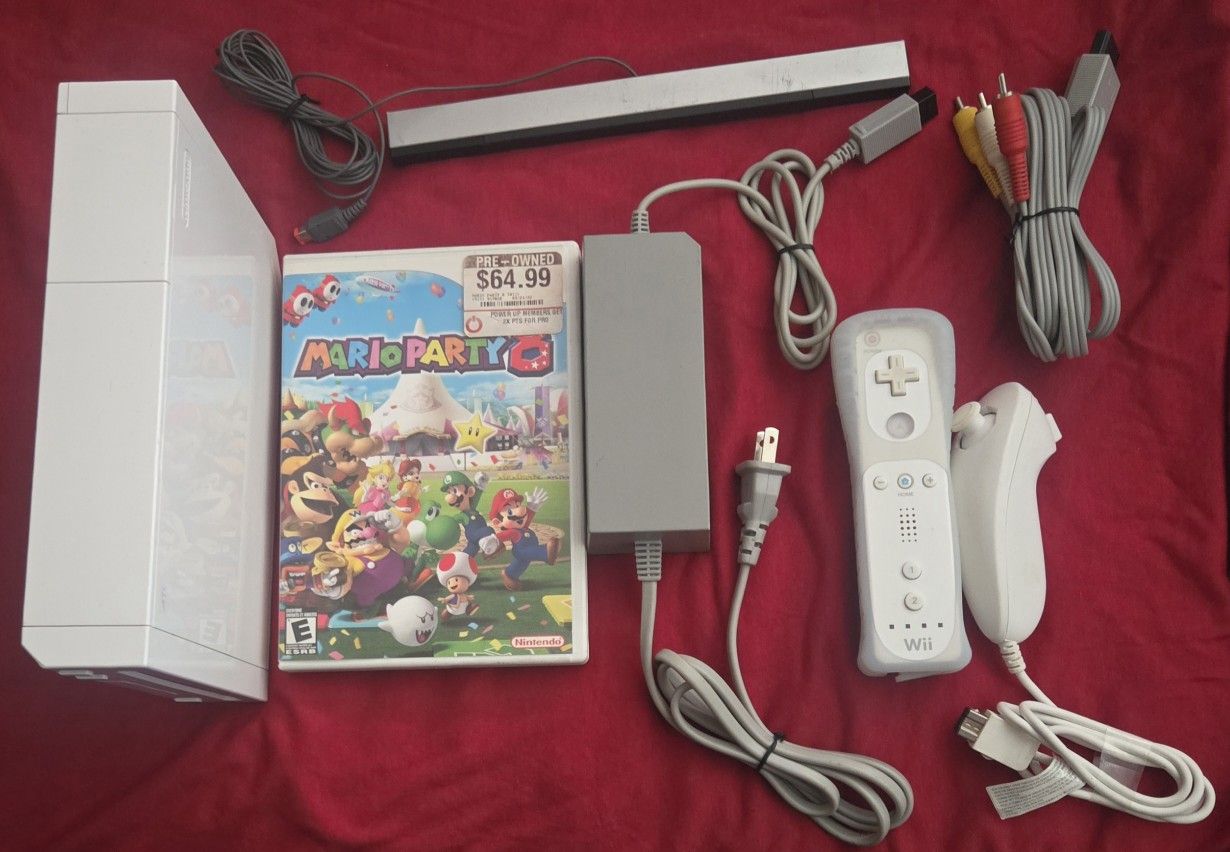 Nintendo Wii Console With Mario Party 8