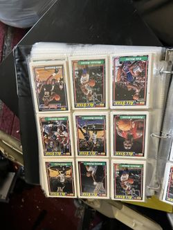 Binder With Baseball And Basketball Cards