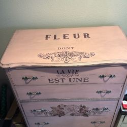 Pink 5 Drawer dresser