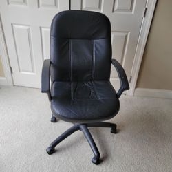 Black Faux Leather High Back Office Chair