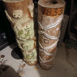 Antique Industrial Wooden Wall Paper Rolls