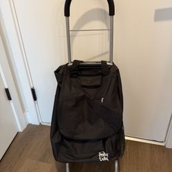 Trolley Dolly Black Foldable Shopping cart for Groceries with Wheels