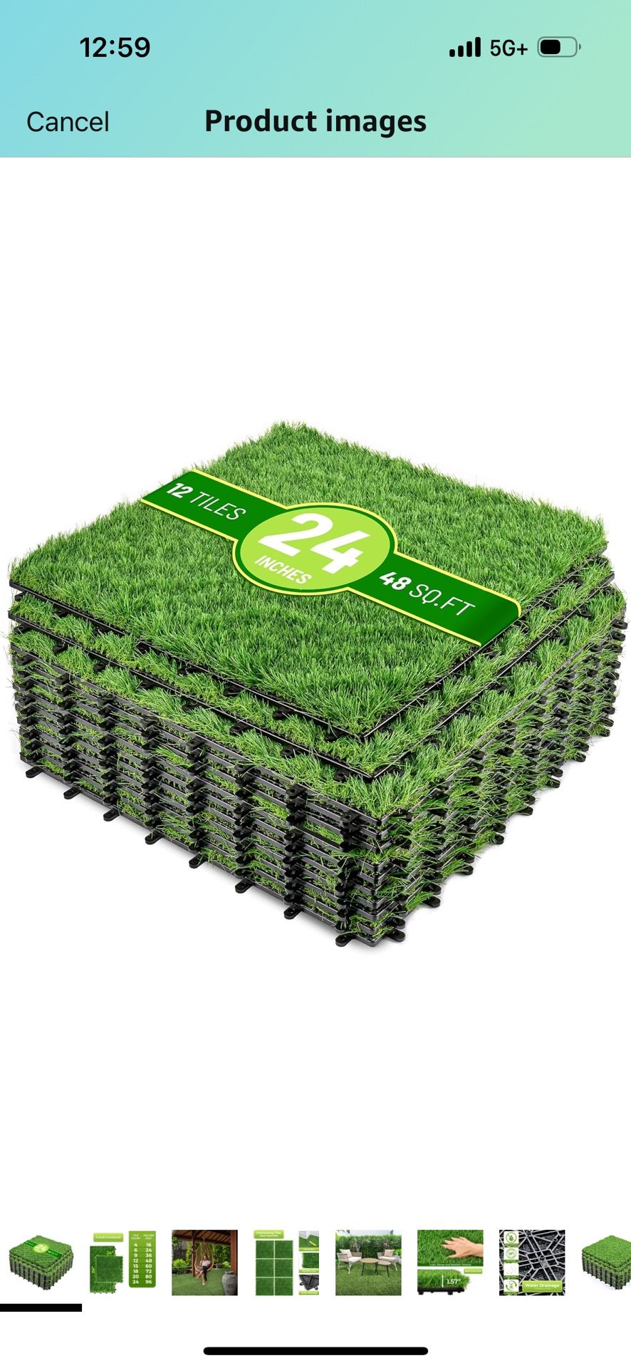 Artificial Grass Tiles – Interlocking 24"x24" Fake Grass Mats for Balcony, Patio, Deck Flooring, Pets & Dog Pee Pad – Self-Draining Turf Squares with