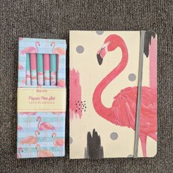 Studio Oh! Flamingo Journal Set of 2 - Hardcover Notebook and Pen set NIP