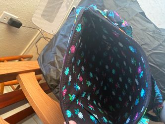 Floral Print Zippered Tote Bag