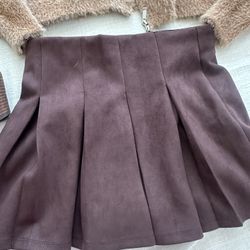 Brown Suede Skirt Size Small 