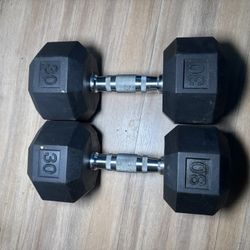 1 PAIR (30 LB DUMBBELLS) 