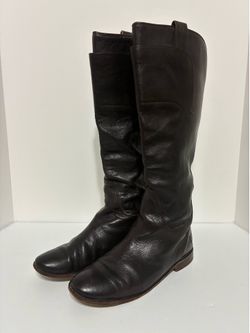 Frye “Paige” Dark Brown Leather Tall Riding Boots, Size 8.5B - 90% OFF