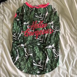 NWOT Tropical Leaf Print Dog Shirt