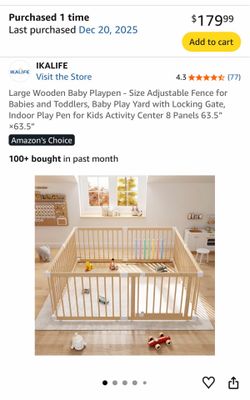 Large Wooden Baby Playpen