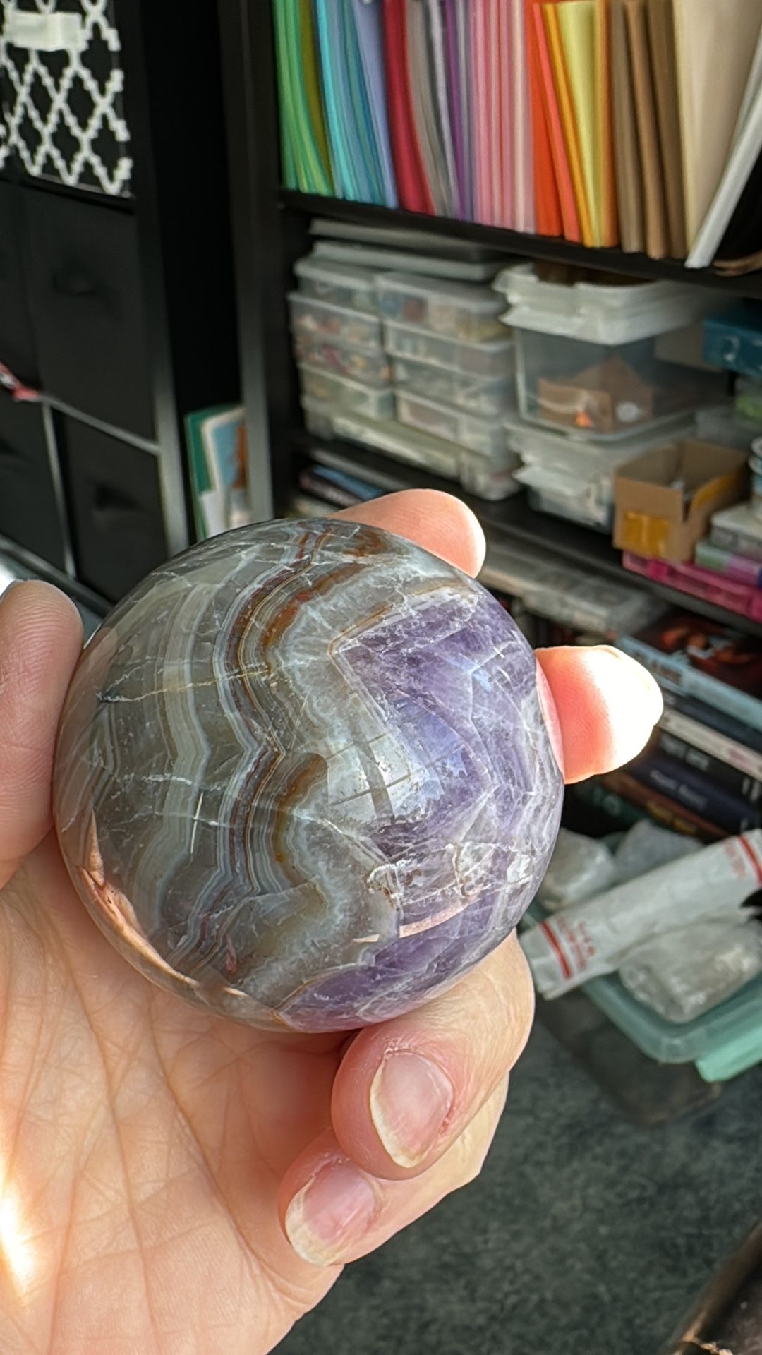 Crazy Lace amethyst Sphere