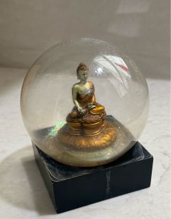 Buddha Snow Globe with Black Base