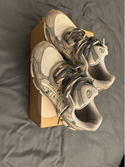 Double laced asics gel nyc oyster grey