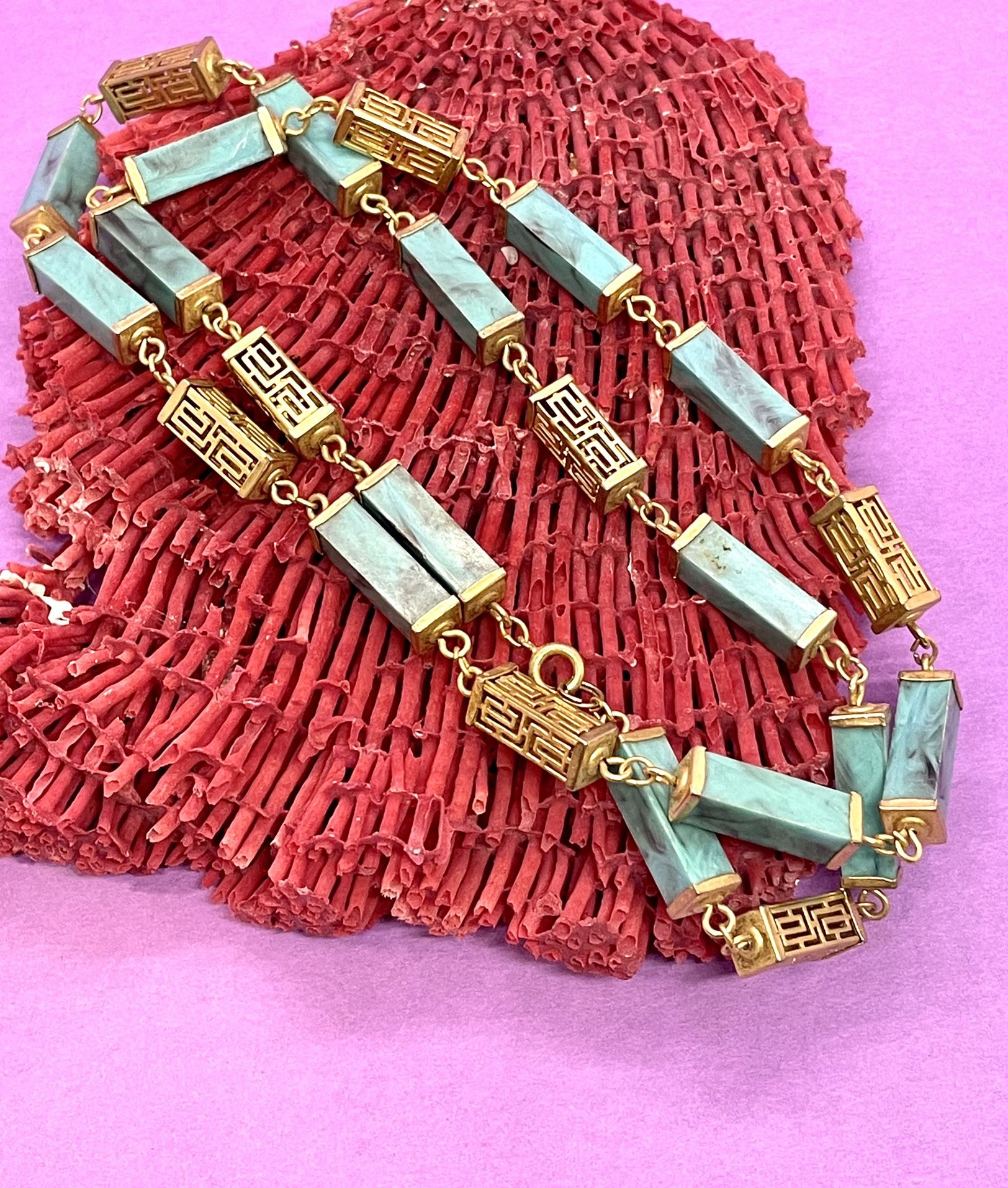 Vintage Faux Turquoise Necklace 