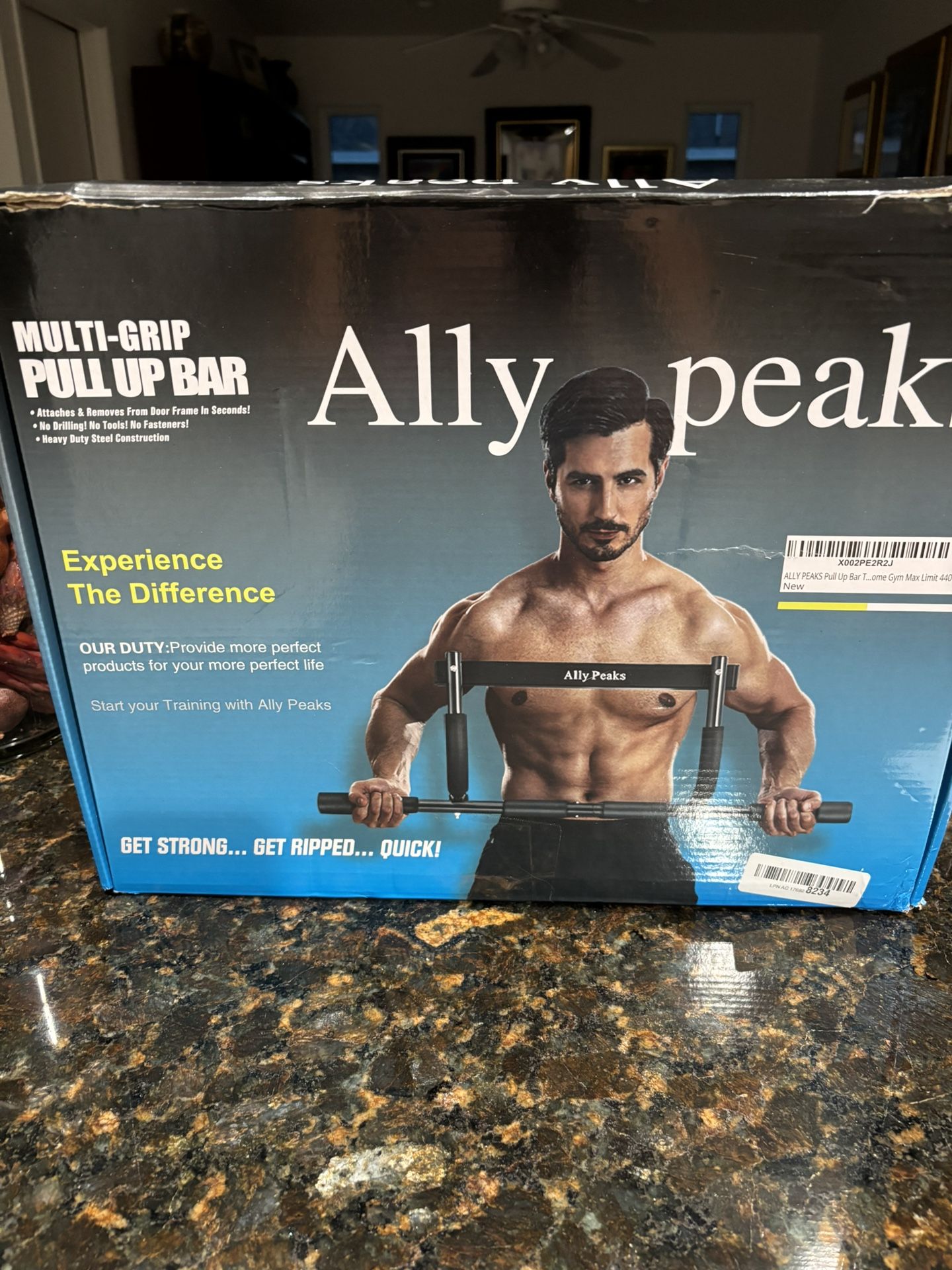 New Multi Grip Pull Up Bar by Ally Peaks. thicken steel max limit 440 lbs. plus resistance bands