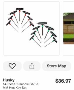 14-Piece T-Handle SAE & MM Hex Key Set