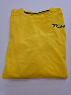 Mens TCA Crew  Sonic Yellow Athletc Shirt (L)