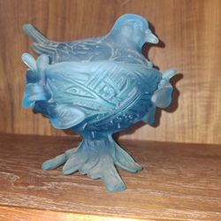 Westmoreland Blue Glass Bird