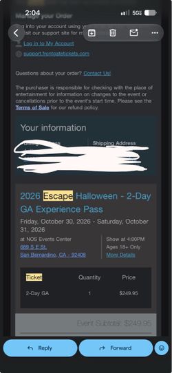 escape ticket 2 day ga