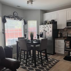Black Small Kitchen Table With Three Chairs 