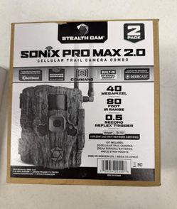 STEALTH CAM®️ 2PACK SONIX PRO MAX 2.0 CELLULAR TRAIL CAMERA COMBO $79.99