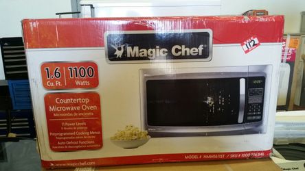New magic chef microwave stainless steel 1.6 cu ft 1100 watts