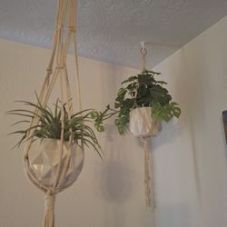 $30 For the Set Handmade Hanging MACRAME PLANT HOLDERS WITH 🪴 