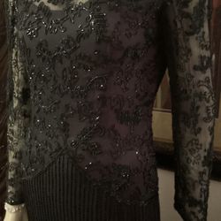 Scala Black Lace Long Sleeves Dress