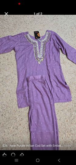New Purple Indian Cod Set with Embellished Neck