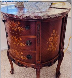 Antique Demilune Chest with Marble Top