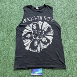 Vintage Black Veil Sleeveless T Shirt