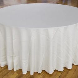132” White Tablecloth 