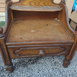 Antique Nightstand And Matching Mirror Germany 