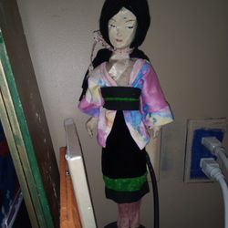 Antique handmade Geisha doll