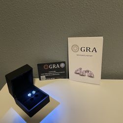 1CT Moissanite Earrings - Round Brilliant Cut (6.5mm) - GRA Certified