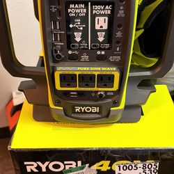 Ryobi 1800-Watt Continuous / 3000-Watt Peak Output Portable Internal Battery Inverter Power Station