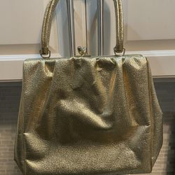 Vintage Mid-Century Metallic Gold PB USA Purse