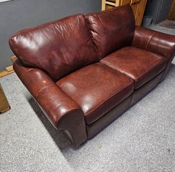Loveseat Faux Dark brown leather