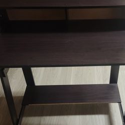 Dark Brown 2 Tiered Desk