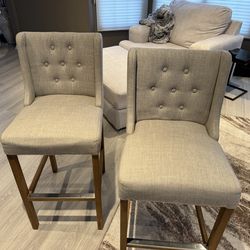 French  beige Bar stools  seat height 30 inches excellent condition