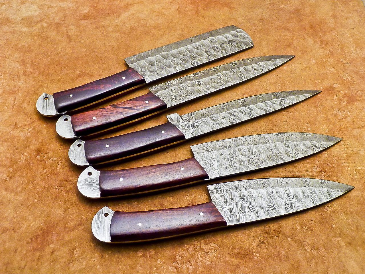 Handmade Damascus Steel 5 Piece Chef Knife Set