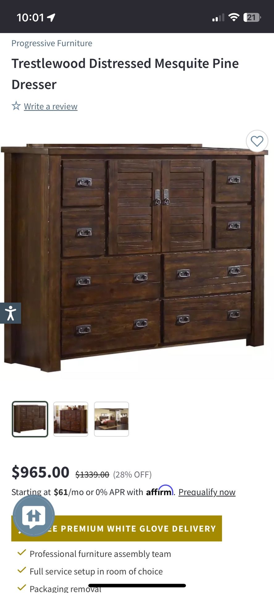 Trestlewood Distressed Mesquite Pine Dresser