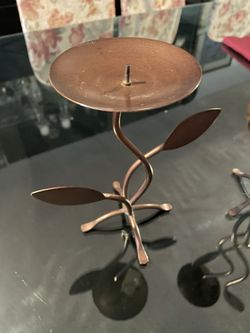 Bronze Plant Shaped Candle Holders (set of 3)