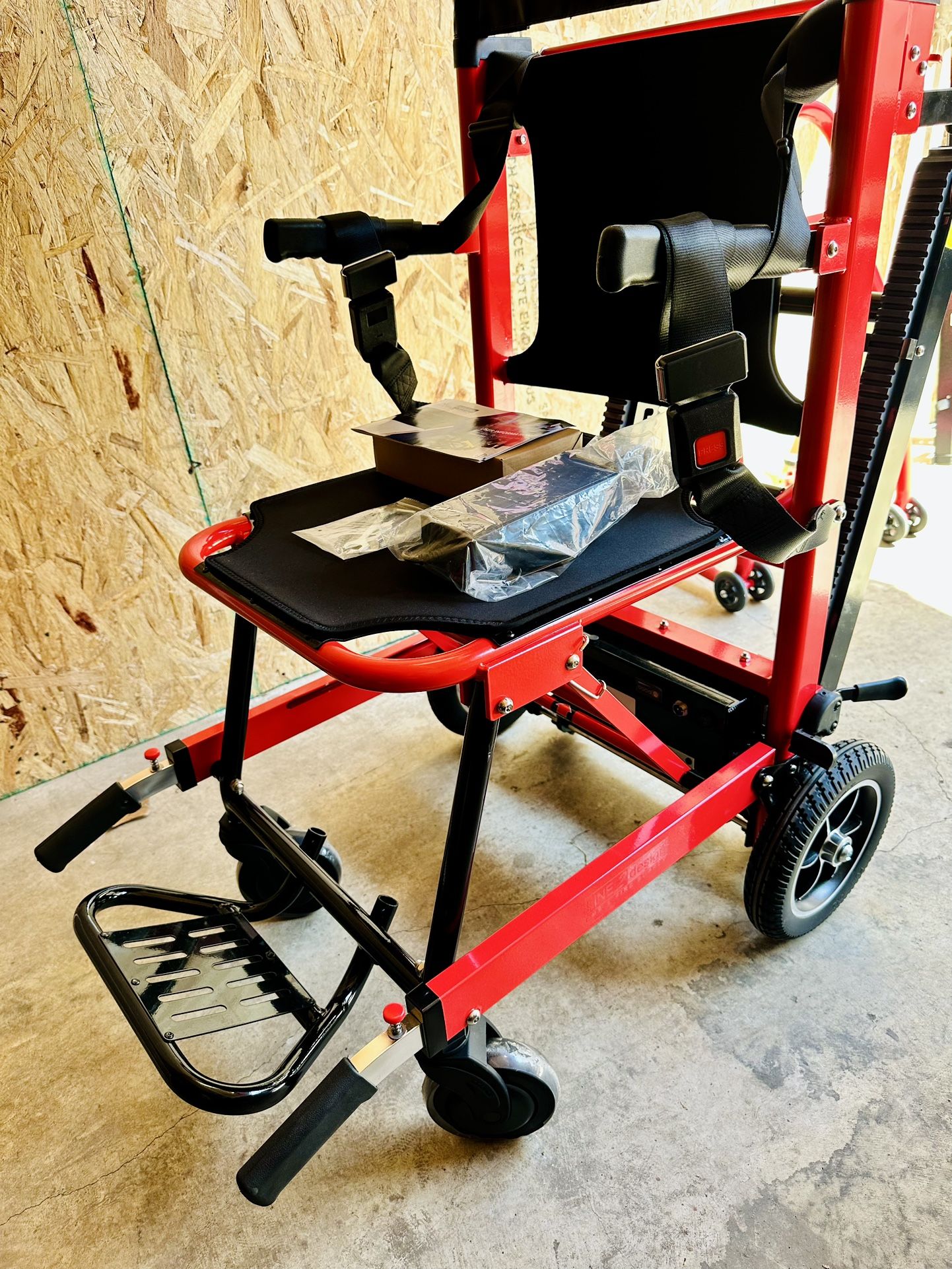 Used Line2 EMS Motorized Mobile Stair Lift Climber - Red