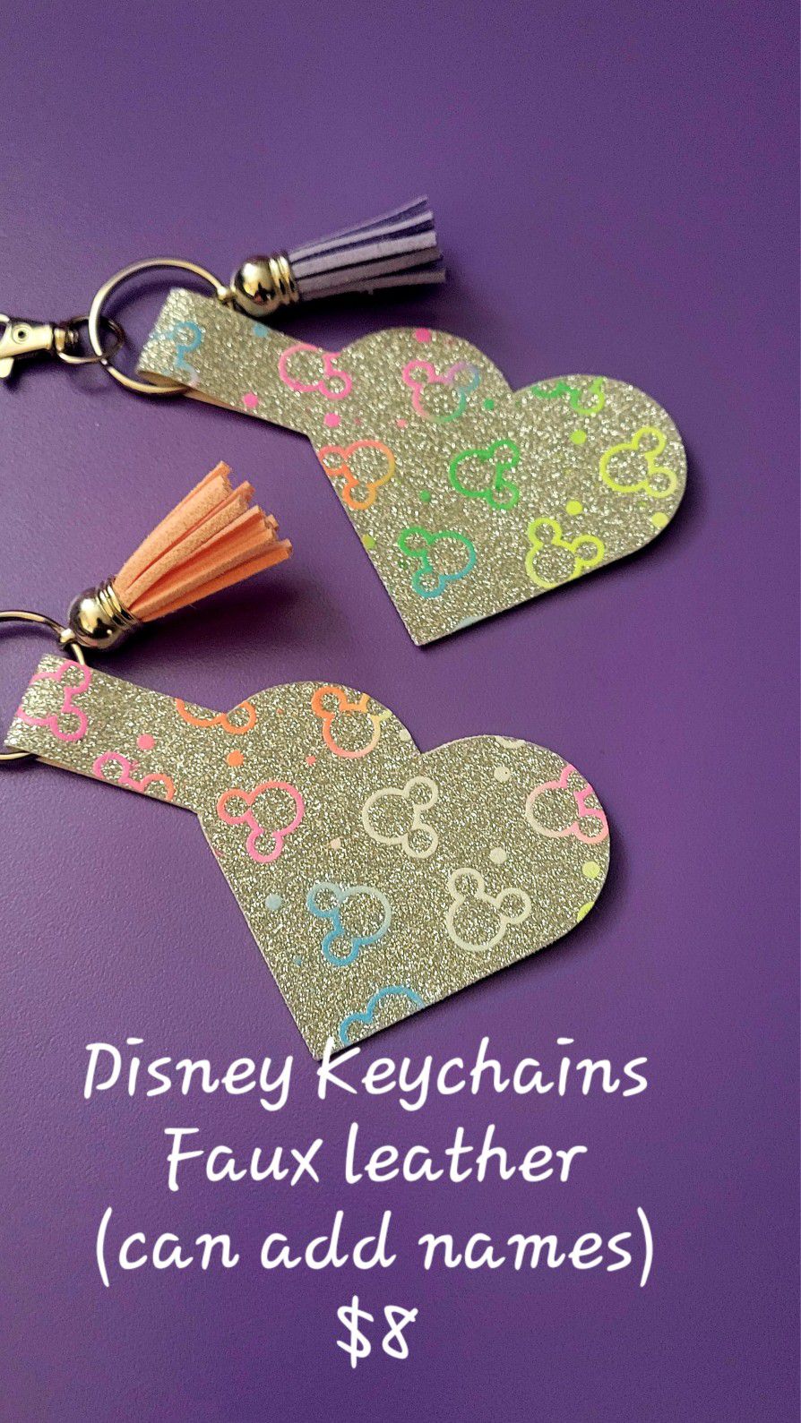 Disney FAUX LEATHER  Keychains 