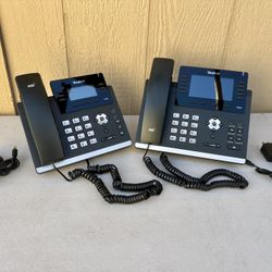 2 Yealink SIP-T42G Ultra-elegant Gigabit IP Phone Stand W/AC Adapter Tested Work