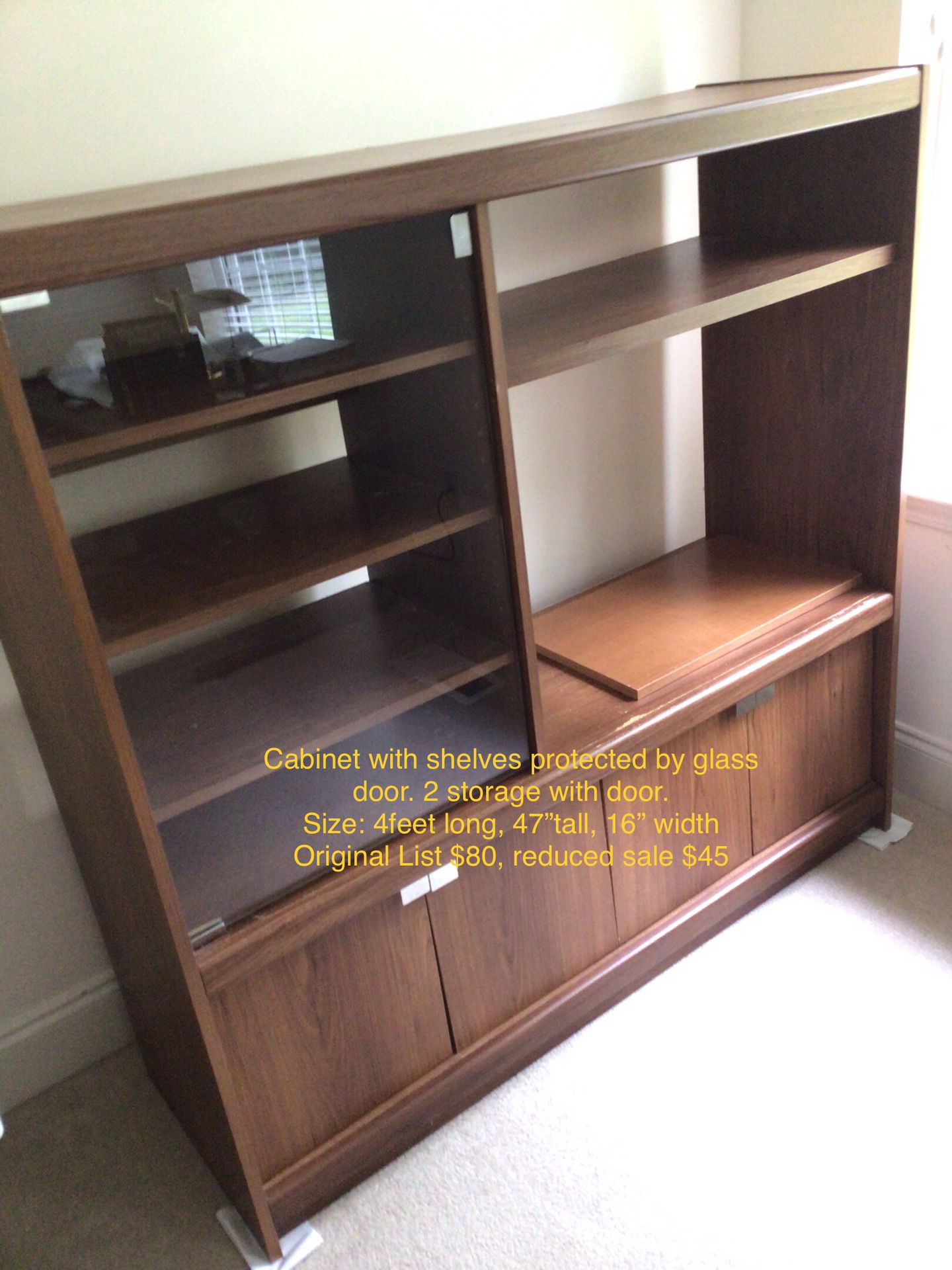 Book shelf w/storage, desks with shelves and storage, class door cabinet, make your reasonable offer I can’t refuse!  Special bonus, buy one of three 