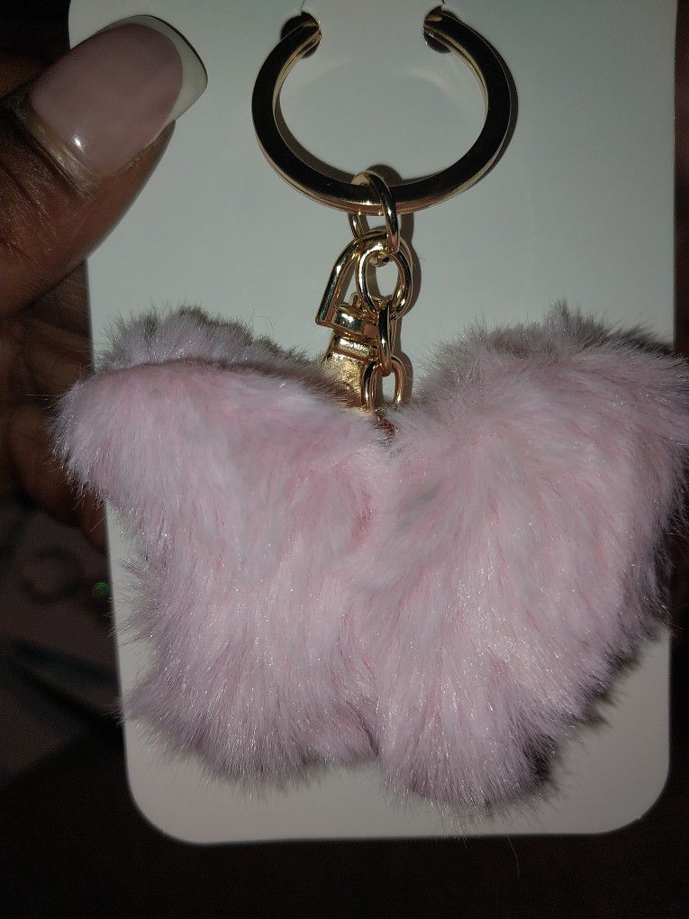 Faux Fur Butterfly Keychain Attachment 